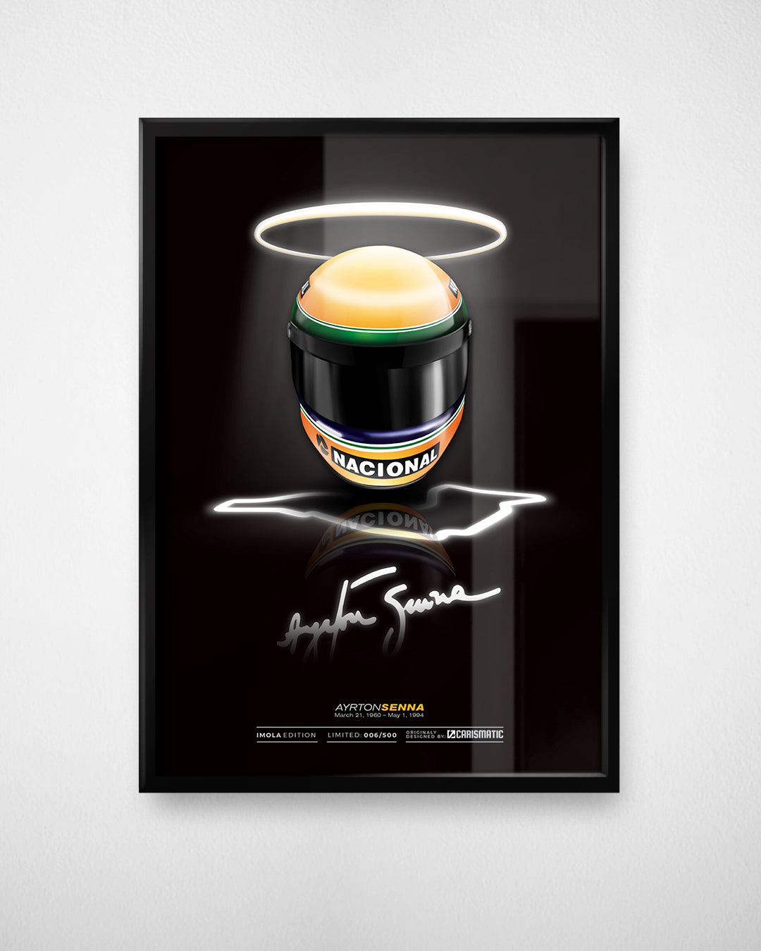 Ayrton Senna Imola poster, limitirana serija na premium saten papiru. 50x70cm bez rama.