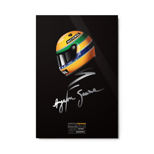 Ayrton Senna Signature Wall Art, Limited Edition, Metal Print