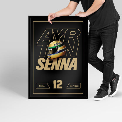 Ayrton Senna Lotus Livery premium poster 100x70 cm, na foreksu sa ramom.