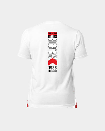 Ayrton Senna Monaco '88, premium t shirt, McLaren, laptime, King of Monaco, Back Print