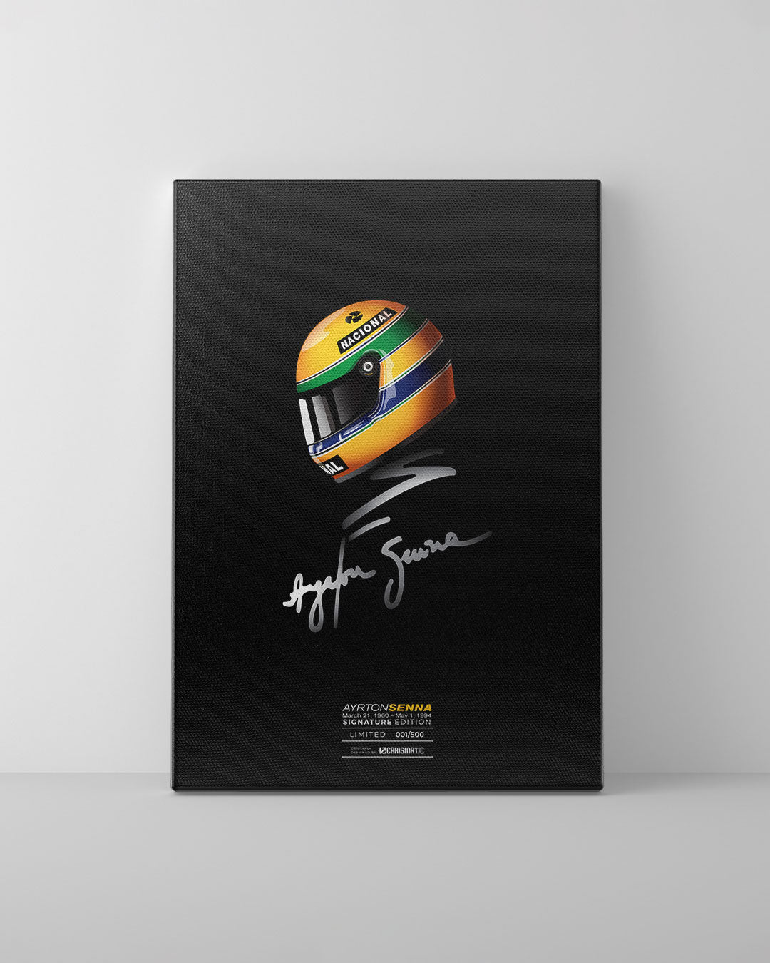 Ayrton Senna Signatre, Premium Canvas Print, Wall Art, LImited Edition